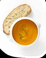 SOEPEN Soupe complète 8,25 een kop soep naar keuze met een 1/3 baguette beenham + eiersalade Soep van het seizoen 5,25 Tomatensoep met vers