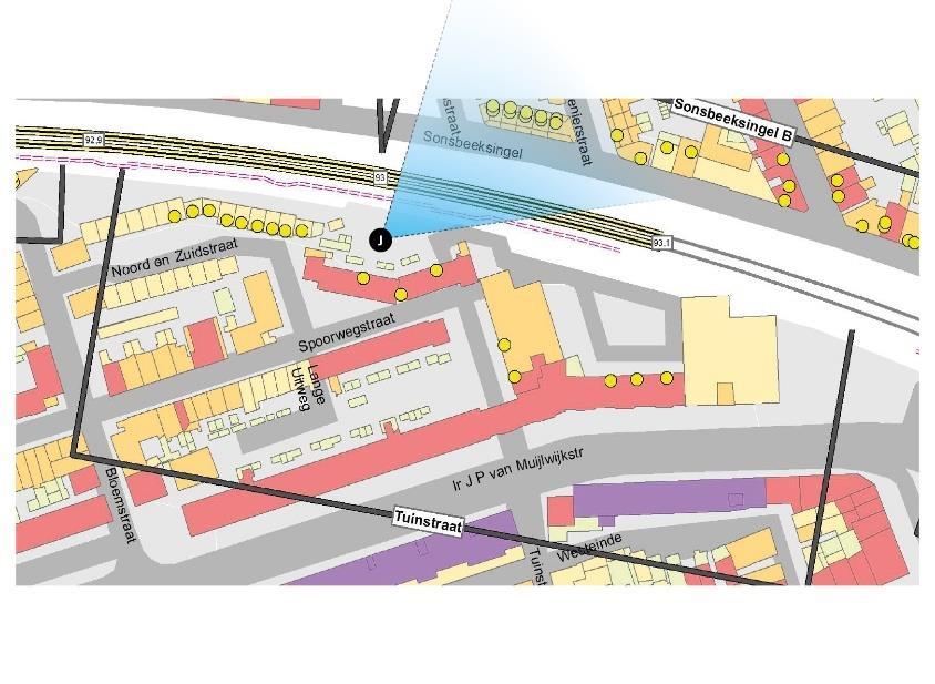 Tuinstraat Inpassingscategorie conceptvisie: - traject: overkantrelatie (cat.2) - station: zichtrelatie (cat.1) Maatregelvolgorde conceptvisie - traject: II (bron/innov.