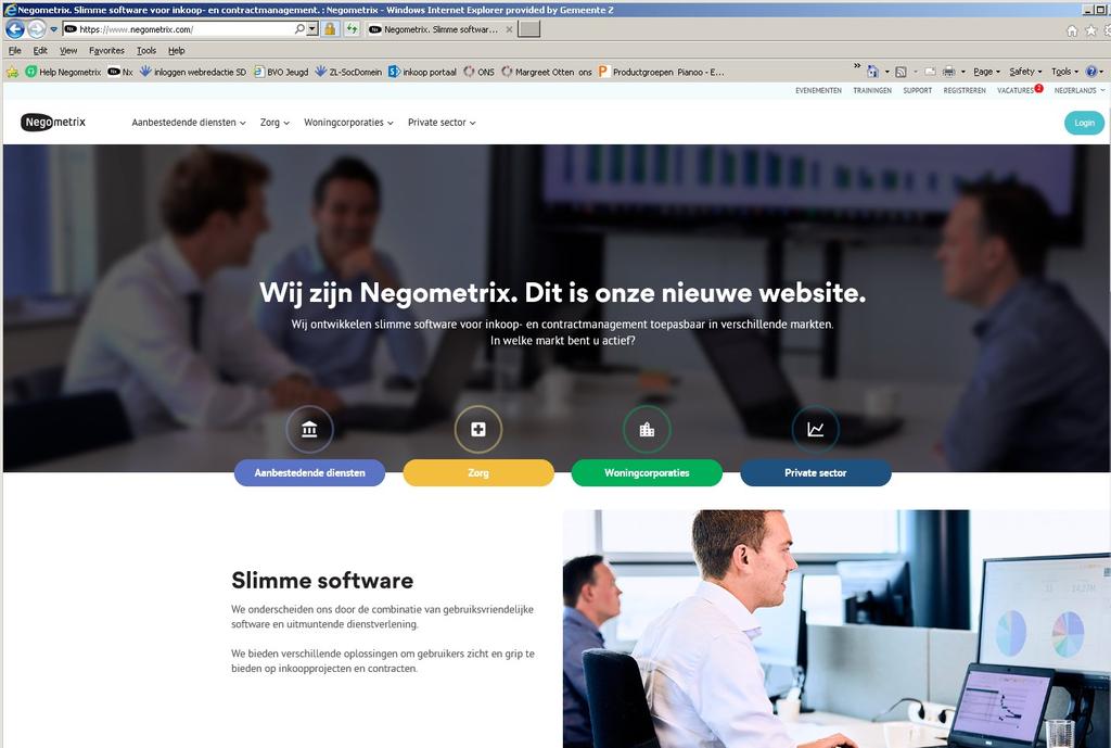 2 Inloggen/ Registreren (gratis) Als u naar www.negometrix.com gaat, kunt u (als u over inloggegevens beschikt) inloggen in het platform.