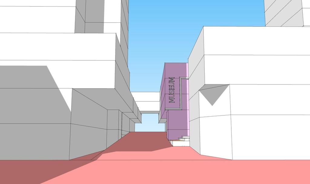 Bijlage 2: Voorbeelduitwerking rooilijn Zuidwaarts (Markt 10 - museum De Voorde en Stadhuis) Op basis van de 6 ruimtelijke bouwstenen wordt voorgesteld om rooilijnen uit te lijnen en daarmee heldere
