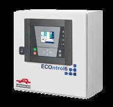 Geïntegreerde ECO6i beschikbaar als optie voor centrale besturing voor maximaal 6 compressoren die het energieverbruik beperken en de bedrijfsuren over uw hele systeem gelijk verdeelt.