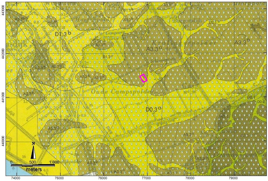 Afbeelding 3. Uitsnede uit de Geologische Kaart van Nederland, blad 37 West Rotterdam. 11 Op de kaart uit de Atlas van Holoceen Nederland die de situatie van 800 n. Chr.