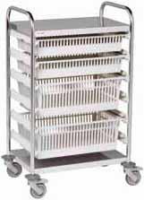 Chariots de stockage modulaire Structure et plateaux assemblés REF 2500 Inox 18/10