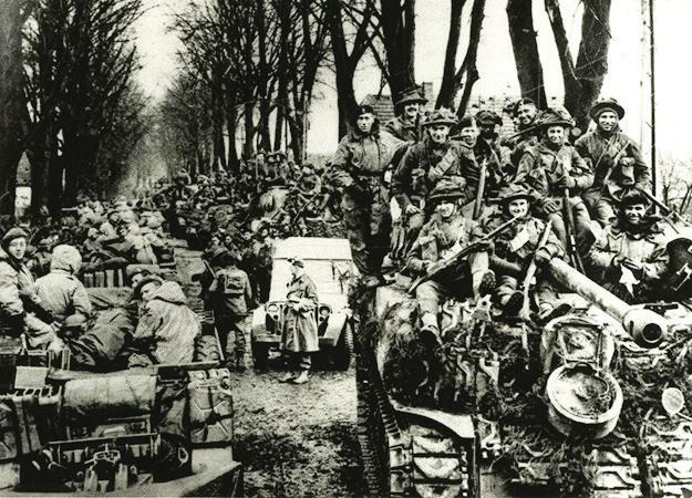 Groesbeek) kwamen de problemen in het Reichswald. Hier waren slechts enkele bruikbare wegen aanwezig die zwaar onder Duits vuur lagen.