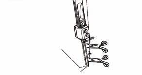 Knoop de draden vast Knip de draad door (2) Doe de hendel van het persvoetje naar beneden, zodat het persvoetje omhooggaat.