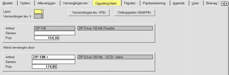 Briljant Servicebeheer Omruiling van een defect artikel Menu Service, Herstellingen, tabblad Omruiling klant Een artikel dat ter herstelling wordt aangeboden, kan omgeruild worden voor een ander