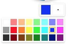 I Kleur en dikte De standaard ingestelde kleur en dikte verschijnt automatisch b ij het selecteren van de schrijffunctie. Klik op de kleur of de pendikte om die aan te passen.
