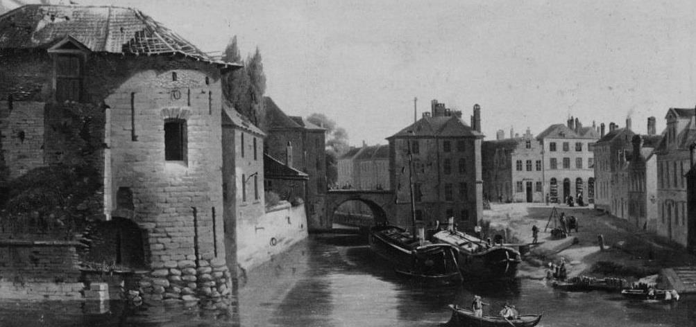 Het mooie brugje verdween in 1857 voor een metalen