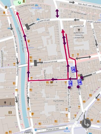 Afsluiting noord In deze variant moet het verkeer vanaf de Voorstraat de Predikherenstraat in en via de Pauwstraat de stad uit.