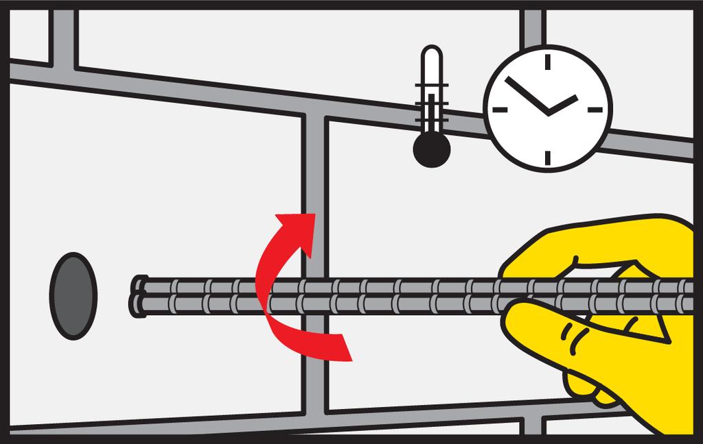 De diameter van de borstel moet groter zijn dan de diameter van het boorgat.