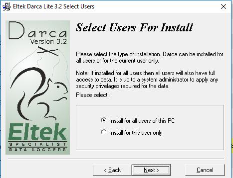 Voor het analyseren van de opgeslagen data en het instellen van datalogger kan gebruik worden gemaakt van een lite versie van de Darca analyse software.