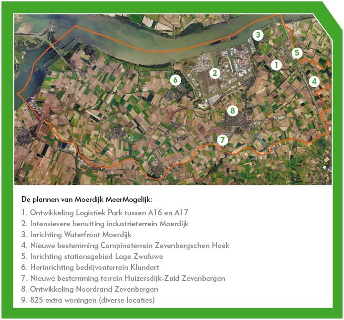 Uniek karakter Moerdijk MeerMogelijk De negen plannen van Moerdijk MeerMogelijk bieden gezamenlijk kansen op het gebied van economie én leefbaarheid.