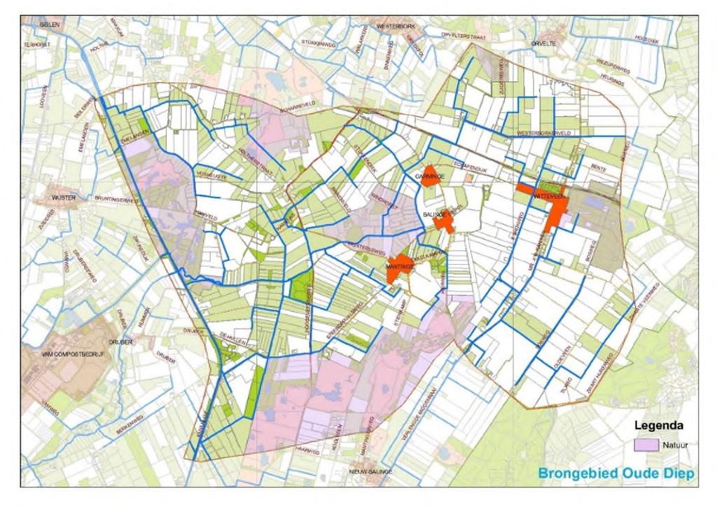 3 Situatie 3.1 Terreinbeschrijving Onderhavig historisch onderzoek heeft zich gericht op 5 tracés tussen Bruntinge, Garminge en Mantinge. In totaal hebben de waterlopen een lengte van circa 21,5 km.