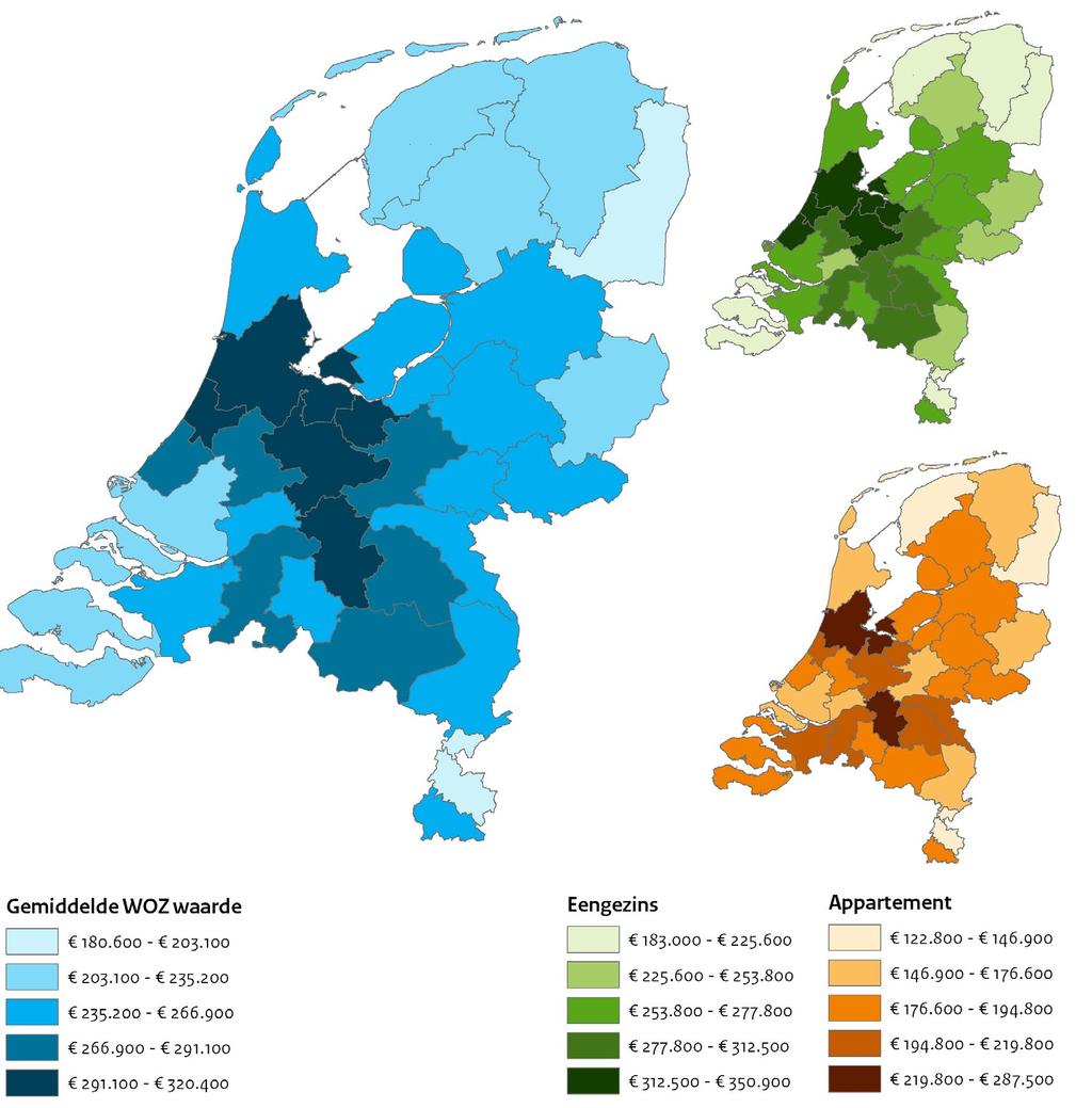 Prijsniveau s per regio Figuur 4.3: Eigenaar-bewoners.