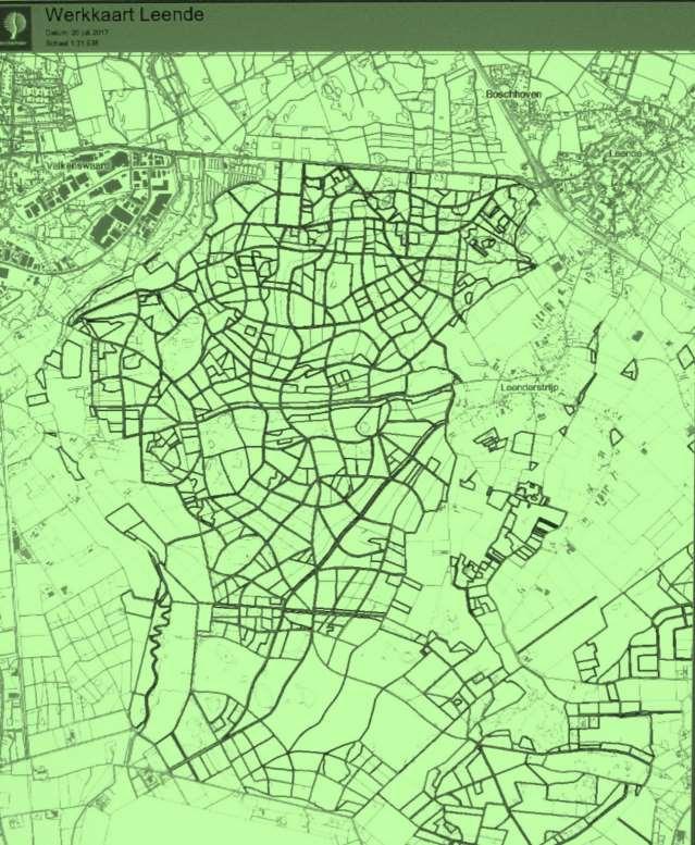 Kaart werkgebied Leenderbos, Groote Heide,