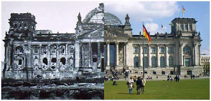 Reichstag/Bundestag: het Duitse parlement net na de oorlog en nu Na de Tweede Wereldoorlog moesten Duitsland en Berlijn opgebouwd worden. Dat bleek een enorm probleem.