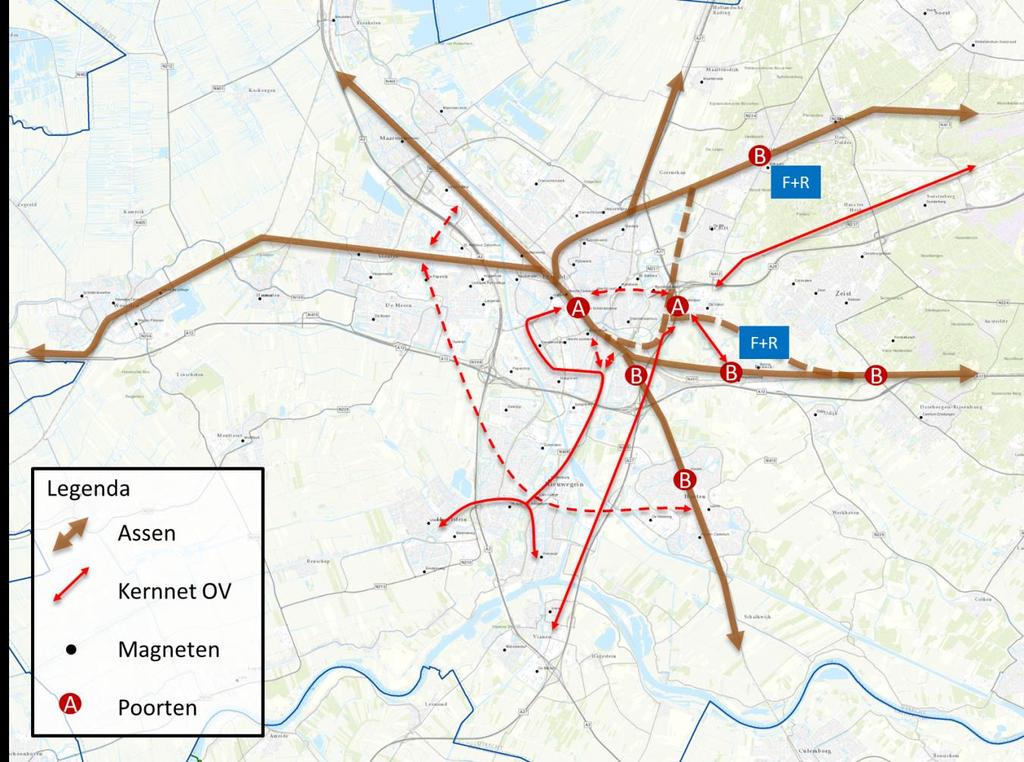 6. Netwerkperspectief voor Midden-Nederland: Utrecht Poorten De primaire poort van Utrecht is Utrecht- Centraal. De te maken keuze in de regio Utrecht betreft het niveau van de overige poorten.