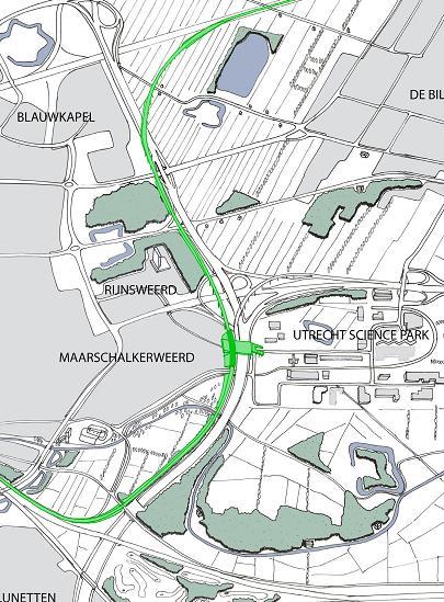 6. Netwerkperspectief voor Midden-Nederland: station Utrecht Science Park In een parallelle quickscan is onderzoek gedaan naar de inpassing van een station nabij Utrecht Science Park (USP).