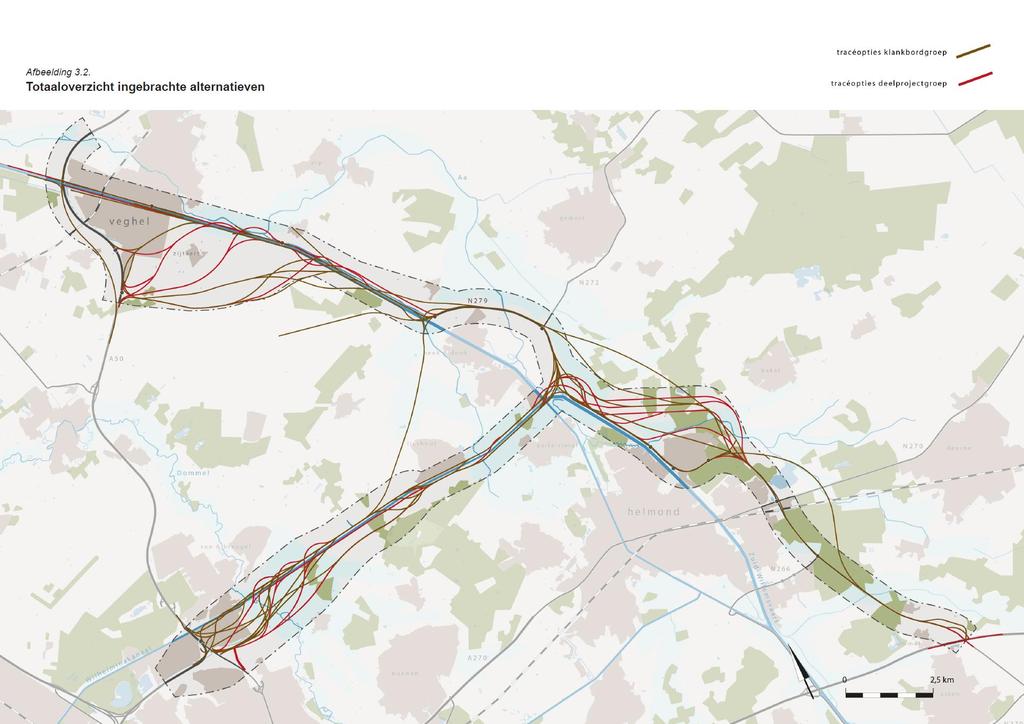 4.2.2 TWEEDE TRECHTERING: AFWEGINGSKADER NOTITIE R&D Op basis van de in de Structuurvisie deel D Brainport Oost vastgestelde zoekzone voor de Noordoostcorridor, zijn samen met de ambtelijke