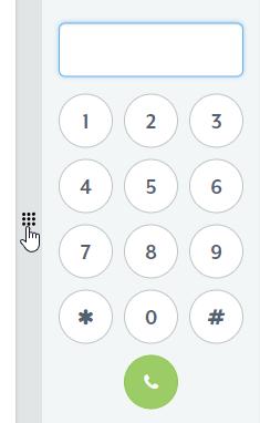 Als u op het toetsenicoontje zoals in het screenshot hierboven klikt, opent er rechts in beeld een numeriek toetsenbord (zie het rode kader in het volgende screenshot), waarmee u kunt bellen.