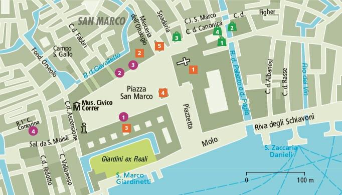 Uitneembare kaart F/G 5/6 Vaporetto San Marco Zaccaria: 4.1, 4.2, 5.1, 5.