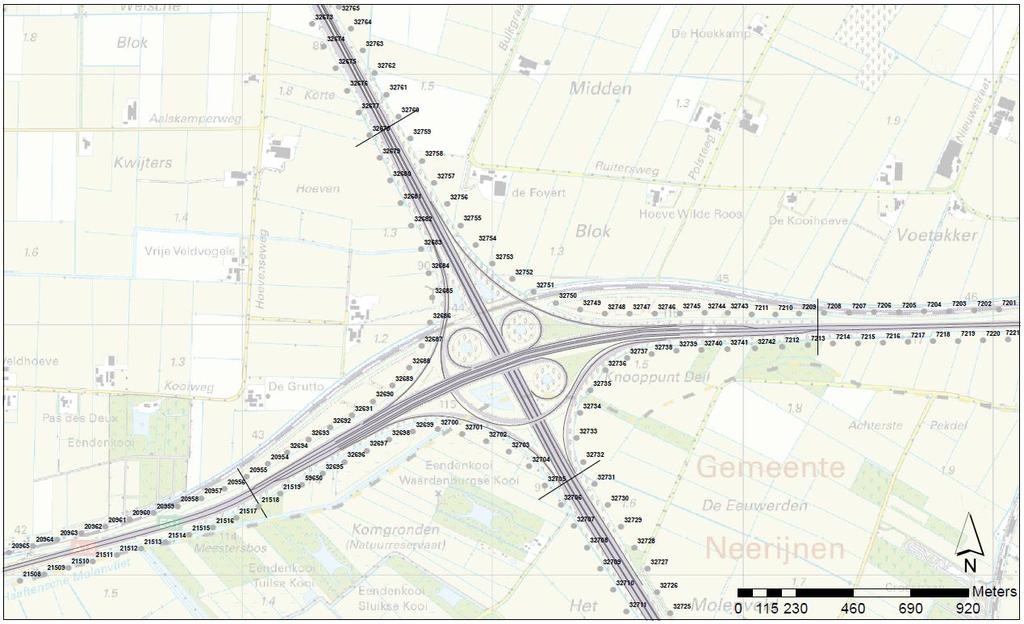 4 Uitgangspunten 4.1 Onderzoeksgebied Het onderzoek richt zich op de A2 en de A15 ter plaatse van knooppunt Deil. Langs deze weggedeelten liggen verspreid liggende woningen.