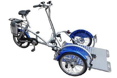 VERHUUR ELEKTRISCHE ROLSTOELFIETS Een rolstoelfiets is een elektrische fiets waarop een