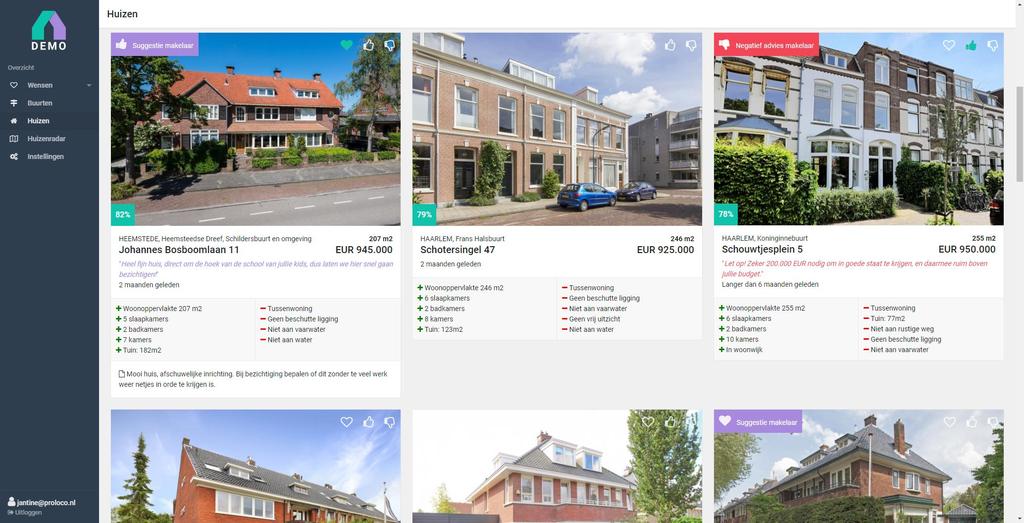 STAP 2: Je krijgt een goed beeld van het aanbod Op de website vind je een duidelijk overzicht van de best matchende woningen,