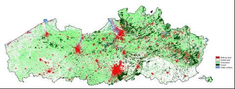 1988 2000 Figuur 14: Landgebruikskaarten voor 1976, 1988 en 2000 (Poelmans, 2010) 3.3.2. Inwoners en tewerkstellingskaarten In opdracht van Ruimte Vlaanderen ontwikkelt VITO inwoners- en tewerkstellingskaarten op een 1ha resolutie.