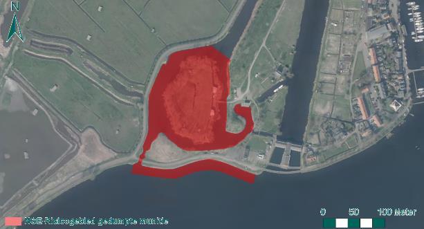 Figuur 116: NGE-Risicogebied naar aanleiding van munitiedump bij het fort.