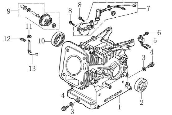 Motor LONCIN G200F HC1000, HC10, HC10-NL Lumag gebruikt op zijn machines de G200FS, 6,5pk, 196cc, asdiameter 19,05mm Nr 