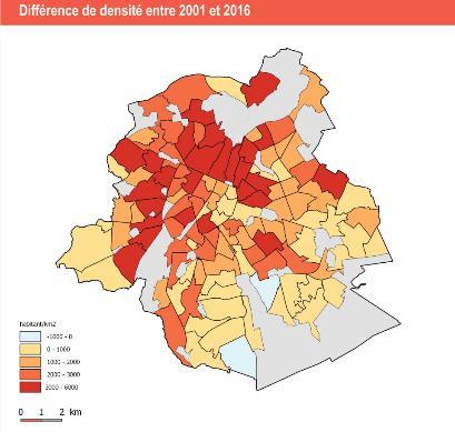 I. Verdichting Gedeeltelijke convergentie tussen reeds dichtbebouwde wijken en wijken die een sterke verdichting ondergaan: - In tal van wijken die reeds dichtbebouwd zijn, is een verdere verdichting