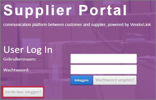 Stap 1: Een wachtwoord instellen Indien je al eerder hebt ingelogd op het Supplier Portal, kun je direct door naar Stap 2 Inloggen op het Supplier Portal.