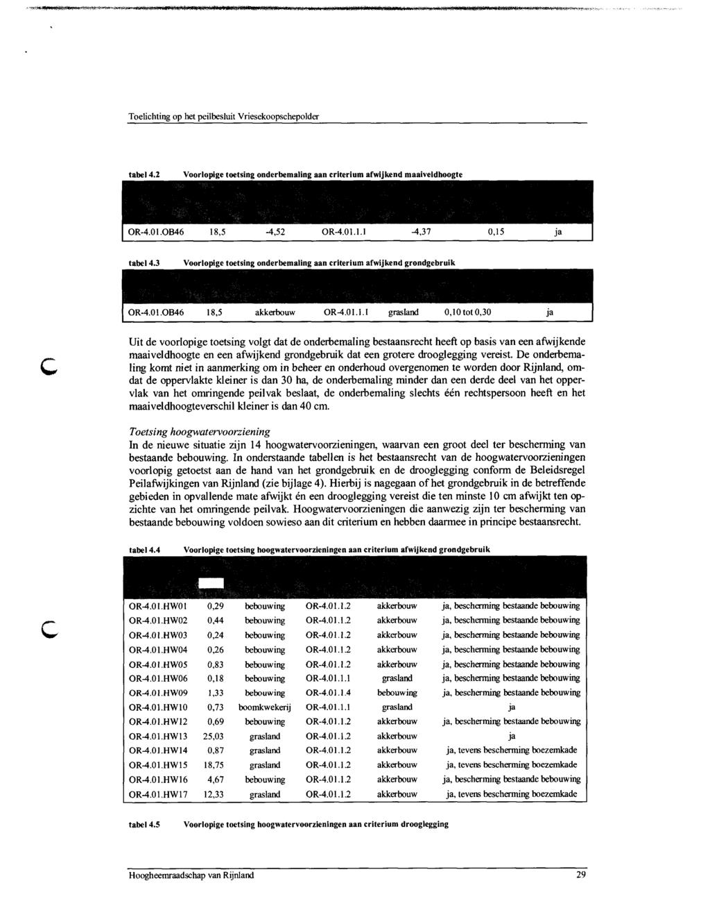 tabel 4.2 Voorlopige toetsing onderbemaling aan criterium afwijkend maaiveldhoogte OR-4.01.1.1-4,37 0,15 OR-4.01.OB46 18,5-4,52 ja tabel 4.