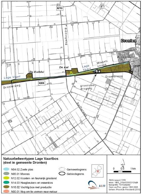 Wisentstrook. Aan de zuidzijde van de Lage Vaart ligt een langgerekte strook bos die ter hoogte van de Biddingweg wordt onderbroken.