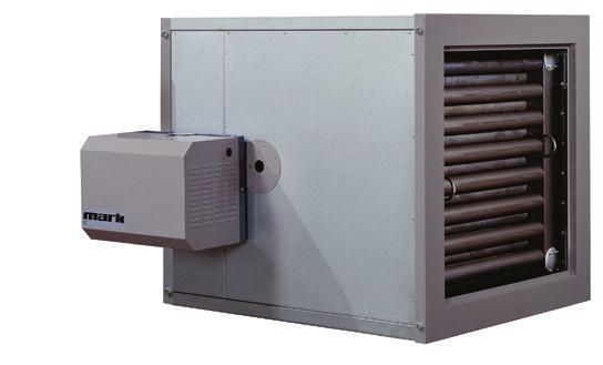 Direct gasgestookte luchtverwarmer Direct gasgestookte luchtverwarmer geïntegreerd in de luchtbehandelingskast.
