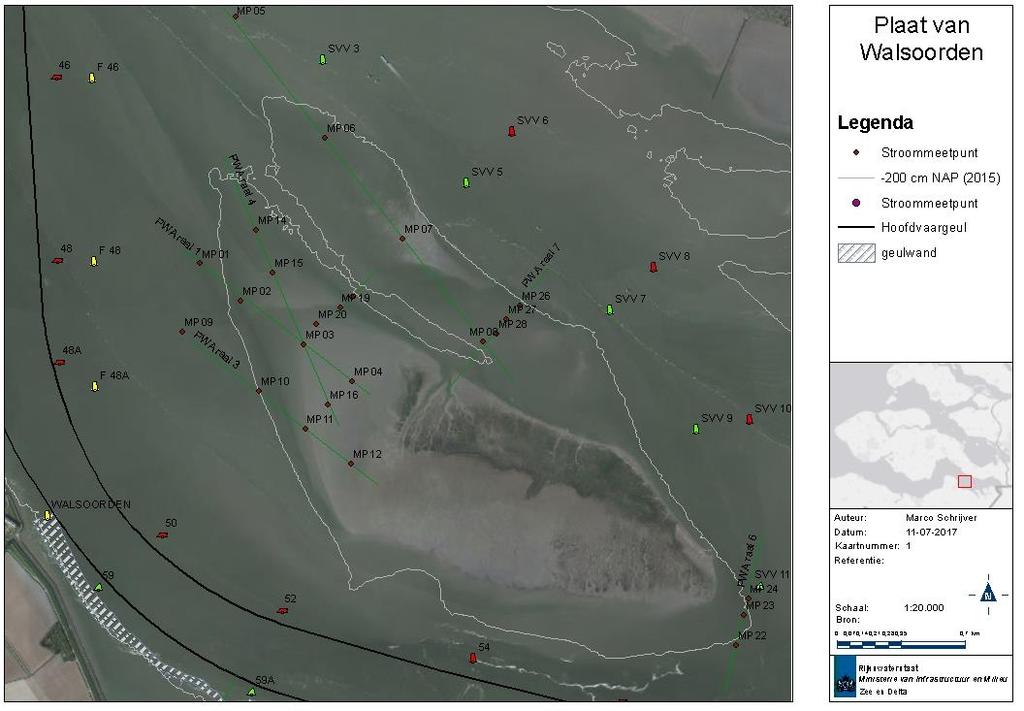 4.3 Stromingen 4.3.1 Metingen Sinds 2009 worden er door Rijkswaterstaat systematisch (minstens 1 keer per jaar) stroommetingen uitgevoerd met behulp van Acoustic Doppler Profiler toestellen (Nortek