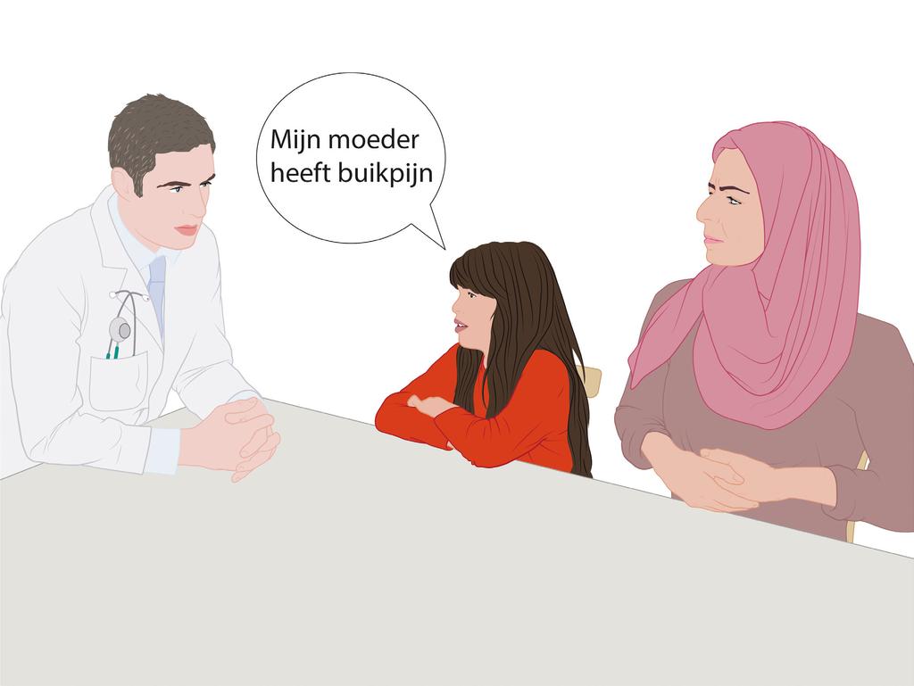 Yara en Suzan gaan naar de dokter Suzan heeft pijn in haar buik. Ze kan dit niet zelf in het Nederlands tegen de dokter zeggen. Suzan neemt Yara mee naar de dokter.