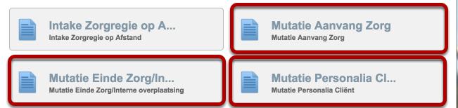 6.3 Mutatieformulieren & checklist Binnen ONS zijn er verschillende mutatieformulieren. Mutatieformulieren kan je invullen op eenzelfde manier als andere vragenlijsten in te vullen zijn.