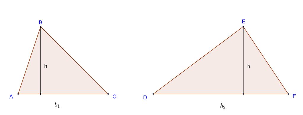 2.3.3 Als twee driehoeken dezelfde hoogte hebben, dan verhouden hun