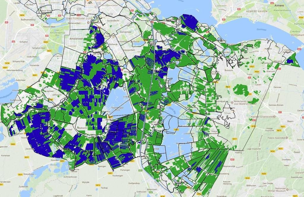 Gebiedsinformatie (1) ANLB 2016-2017 (in blauw) Verlaat maaien 1 e snede