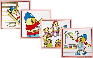 Bij de peuteropvang en in groep 1-2 worden de dagritme kaarten van Pompom dagelijks gebruikt.