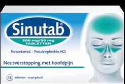 Maximum 5 dagen na elkaar gebruiken. Verstopte neus met zwelling en hoofdpijn? Sinutab tabletten combineren een ontzwellende én een pijnstillende stof.