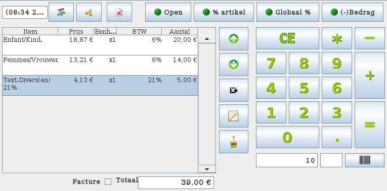 3.4.Een globaal percentage op het kasticket