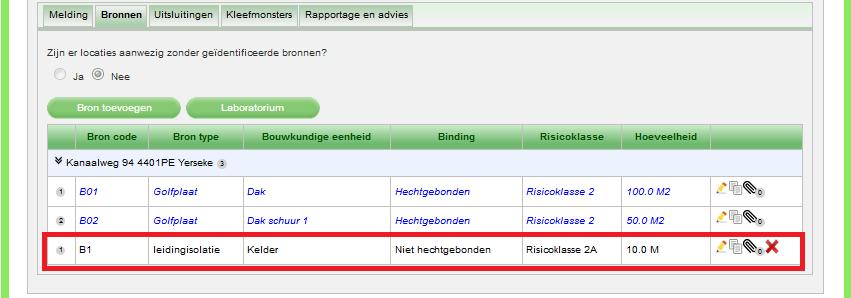door een melding wordt u geattendeerd dat de broncode al wordt gebruikt: Kies in dat geval een unieke Broncode, bijvoorbeeld B1