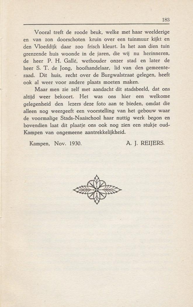 183 V ooral treft de roode beuk, welke met haar weelderige en van zon doorschoten kruin over een tuinmuur kijkt en den Vloeddiik daar zoo frisch kleurt.