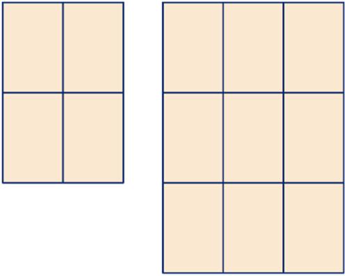 Dus de horizontale zijde wordt gesneden in stukken van,5 en,5 en,5.