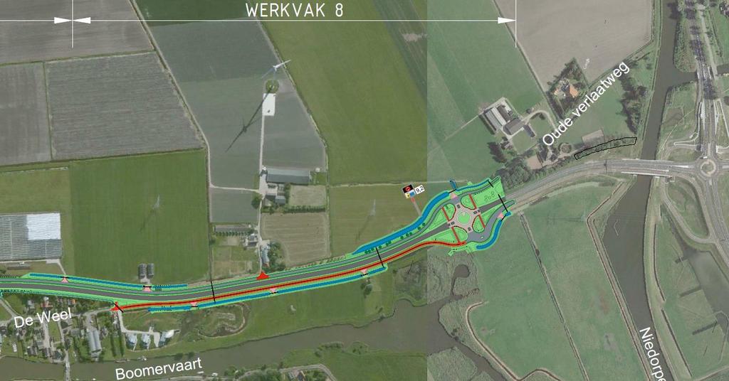 3. WEGVAK 8 Week 27. Doorgaand verkeer over parallelweg.