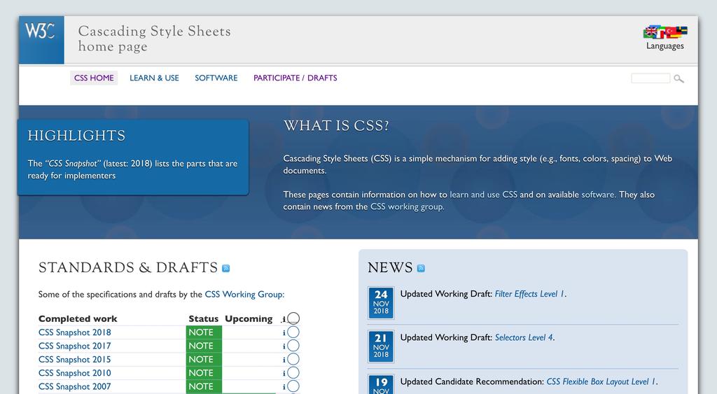 W3C: CSS home page 9 / 46