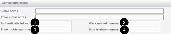 Telefoonnummers van een medewerker (Ons Er zijn in Ons Administratie verschillende telefoonnummers bij de medewerker in te vullen. Hierin wordt beschreven waar welk nummer voor gebruikt wordt.